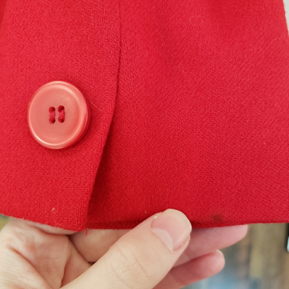 Pendleton Red Single Button Wool Blazer, Size 12 - image 4